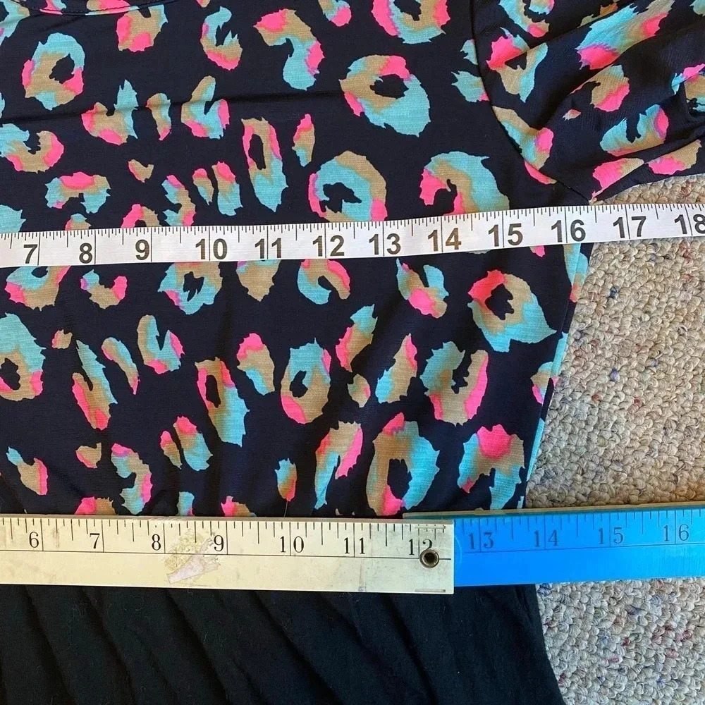 VTG Heimish USA Leopard Black Beach Summer Stretch Casual Maxi Dress Women SZ S - Picture 2 of 6